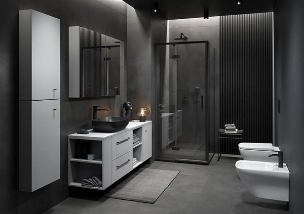 Tap CERSANIT LARGA high basin mixer, black (S951-391) ...