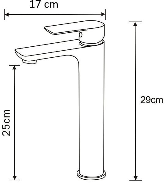 Tap MEXEN Alfa basin mixer, tall, white/chrome (745710-02) Technical draft