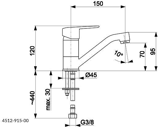 Tap KFA GERMAN pedestal basin mixer, swivel, chrome (4512-915-00) ...