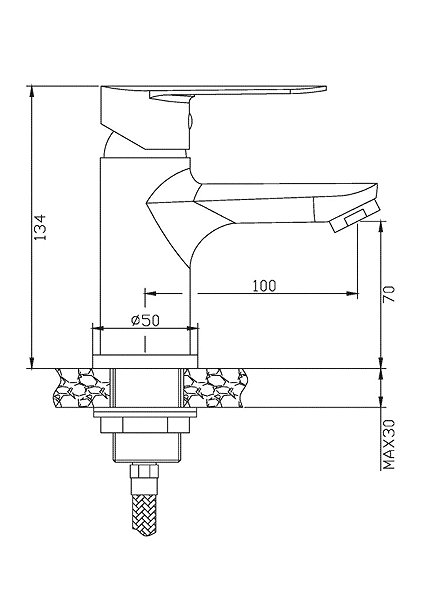 Tap INVENA ESLA basin mixer (BU-94-001-V) Technical draft