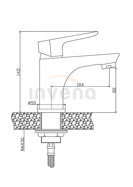 Tap INVENA DOKOS basin mixer, white/chrome (BU-19-002-V) ...