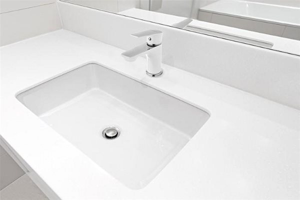 Tap INVENA DOKOS basin mixer, white/chrome (BU-19-002-V) ...