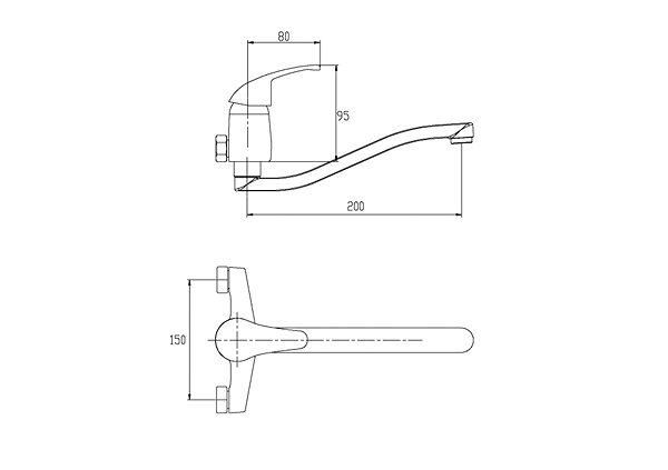 Tap INVENA MITRIS basin/sink mixer, arm length 15 cm (BC-79-K01-B) ...