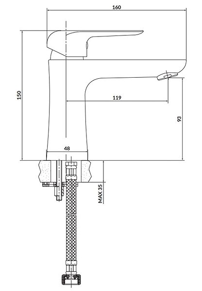 Tap CERSANIT CITY pedestal basin mixer, lever, chrome (S951-359) ...