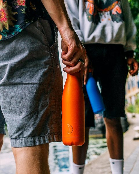 Thermos Chilly's Bottles Neon Orange 500ml Thermal Bottle, Original Edition ...