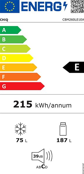 Refrigerator CHiQ CBM260LE1EA Energy label