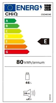 Minibar CHiQ CSD46D4E Energy label