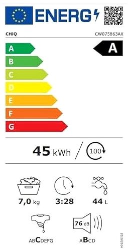 Steam Washing Machine CHiQ CW075863AX Energy label