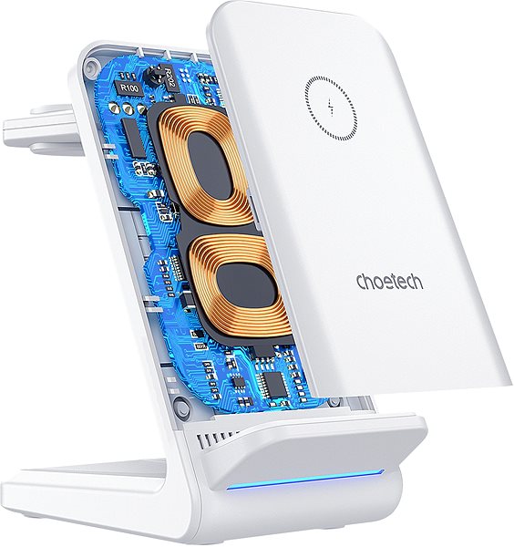Ladeständer Choetech 15W 4-in-1 Wireless Charger Ständer für Iwatch und Samsung Watch (weiß) ...