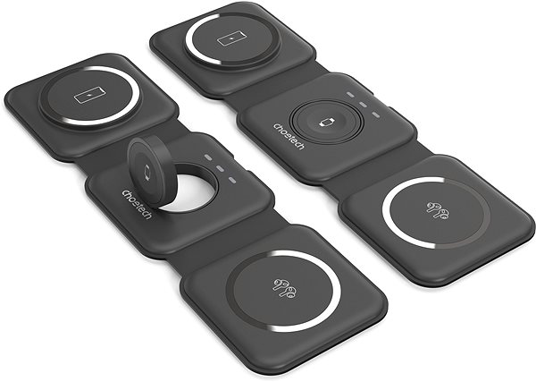 Nabíjačka na hodinky ChoeTech 3 in1 Foldable Magnetická bezdrôtová charger station for iPhone 12/13/14 series, AirPods Pro an .