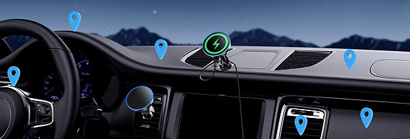 MagSafe Wireless Charger ChoeTech 15W Round Magnetic car charger holder ...
