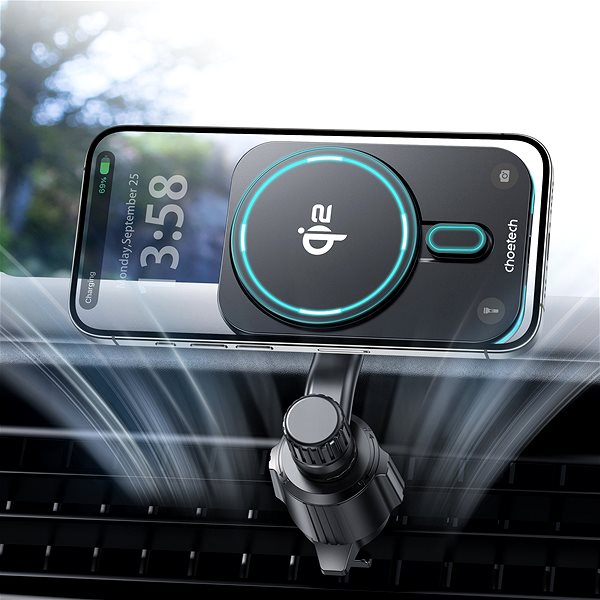 Bezdrôtová nabíjačka ChoeTech 15 W QI2 Certified Magnetic car charger holder ...