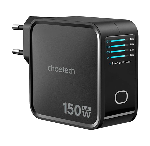 Wall Charger ChoeTech PD150W 4-port GaN Wall Charger - Black ...
