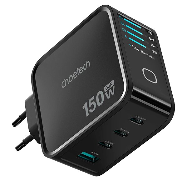 Wall Charger ChoeTech PD150W 4-port GaN Wall Charger - Black ...