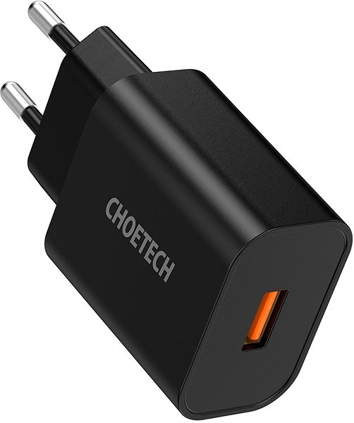 Hálózati adapter ChoeTech Quick Charge 3.0 USB 18W Black Oldalnézet