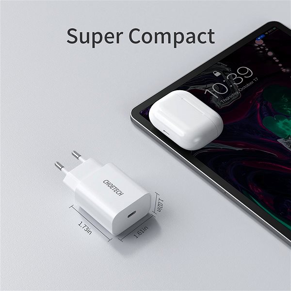 AC Adapter ChoeTech USB-C PD 20W Fast Charger Features/technology