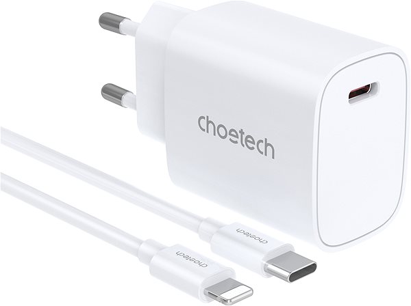 Netzladegerät Choetech PD20W Type-C Wall Charger + MFi USB-C to Lightning Cable ...