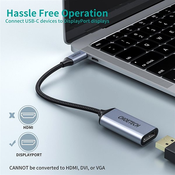 Átalakító ChoeTech Type-C (USB-C) to DisplayPort (DP) Female Adapter Lifestyle