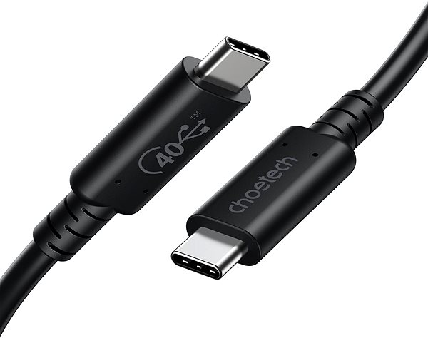 Data Cable Choetech USB C to C USB4 Gen3 100W 40Gbps/8K 0.8M Cable Black Connectivity (ports)