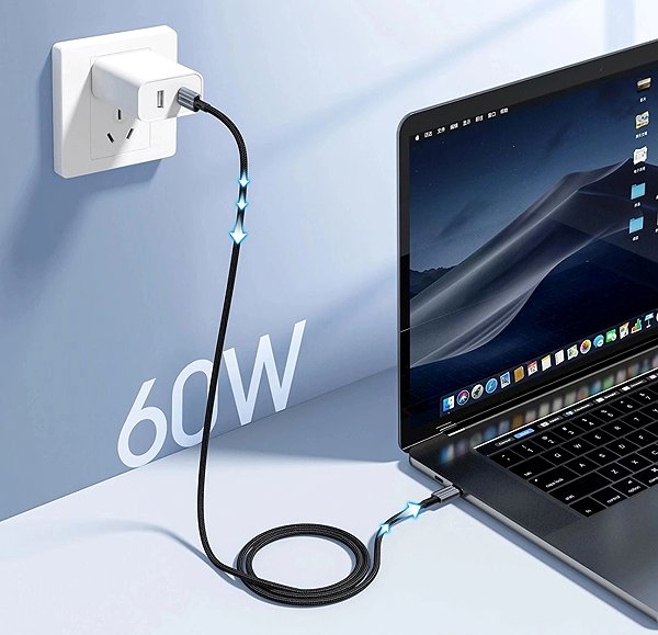 Data Cable Choetech USB-C 60W cable 1.2M Black ...