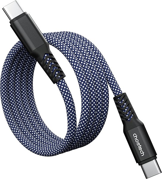 Data Cable Choetech PD100W USB-C to USB-C 1M Magnet Nylon Cable--blue ...