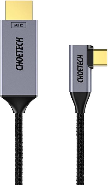 Videokabel ChoeTech USB-C to HDMI 90° Thunderbolt 3 Compatible 4K@60Hz Cable 1.8m Screen