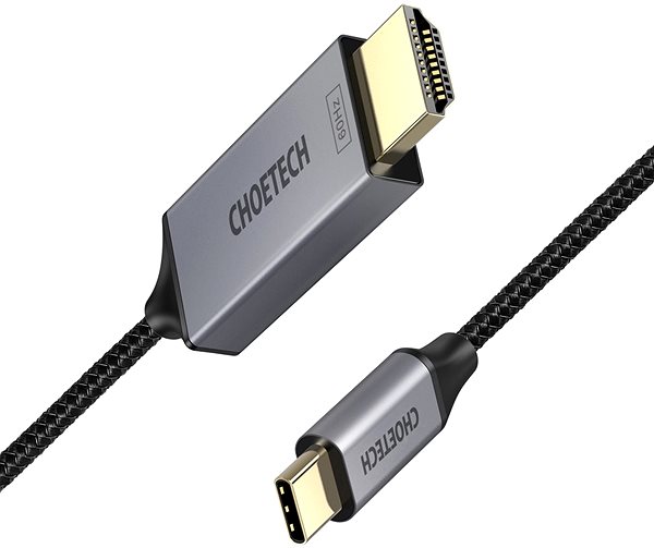 Videokábel ChoeTech USB-C to HDMI Thunderbolt 3 Compatible 4K@60Hz Cable, 1.8m Oldalnézet