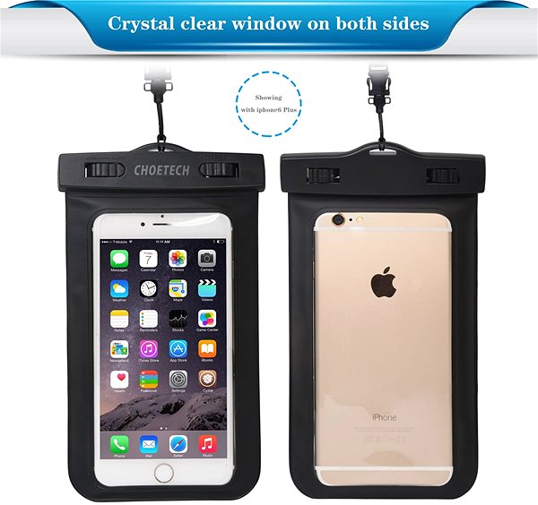 Puzdro na mobil ChoeTech Waterproof Bag for Smartphones Black ...