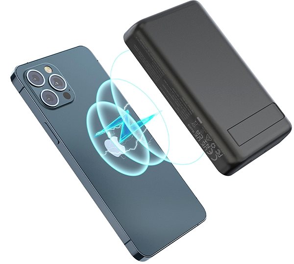 Powerbank Choetech 10000mAh Magnetic Wireless Charger Power Bank with Phone Holder Mermale/Technologie