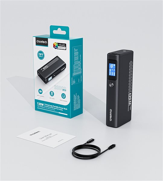 Power Bank ChoeTech Digital 20000mAh PD130W 2C1A power bank ...