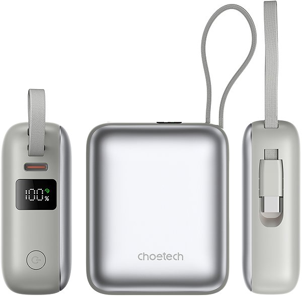 Power Bank ChoeTech Mini 35W 10000mAh Power Bank with USB-C input/output Cable gold ...