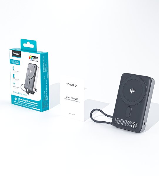 Power Bank Choetech Qi2 Certified PD35W 10000mAh Magnetic Power Bank ...
