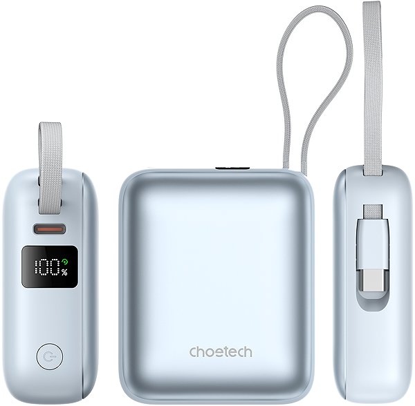 Power Bank Choetech Mini 35W 10000mAh Power Bank with USB-C input/output Cable-- blue ...