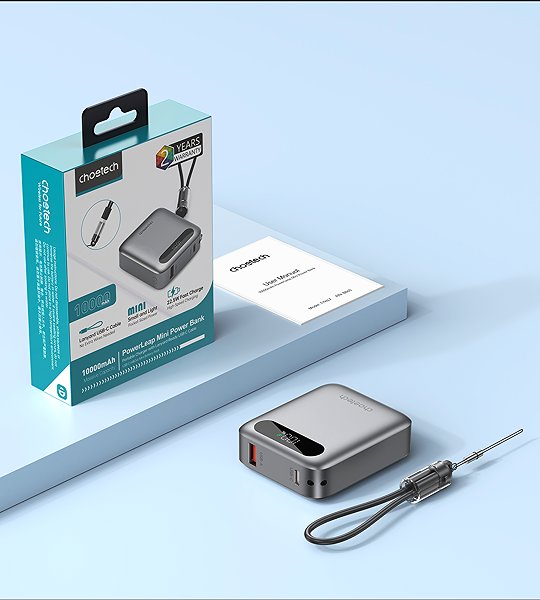 Power Bank ChoeTech CCC Certified 10000mAh mini Digital Power Bank-grey ...