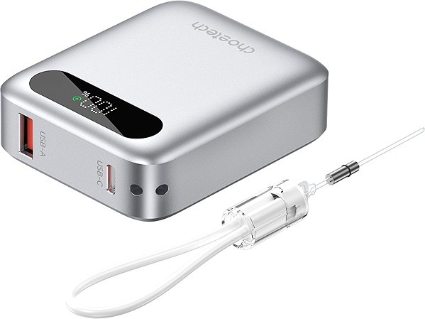 Power Bank ChoeTech CCC Certified 10000mAh mini Digital Power Bank--silver ...