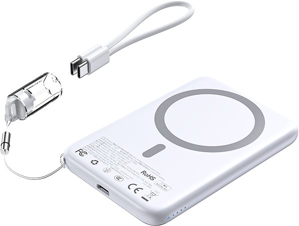 Power Bank ChoeTech CCC Certified 5000mAh Ultra Thin Magnetic Power Bank Silver ...