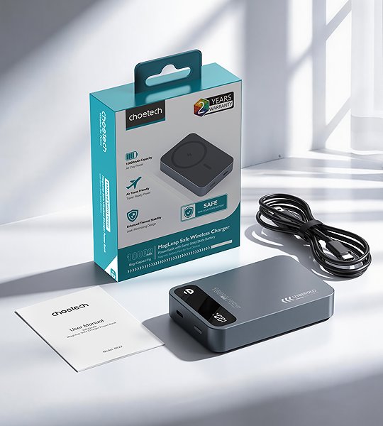 Power Bank ChoeTech Solid State 10000mAh Magnetic Power Bank ...