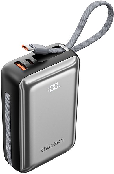 Power Bank ChoeTech 45W CCC Certified 20000mAh Power Bank with USB-C input/output Cable – Grey ...