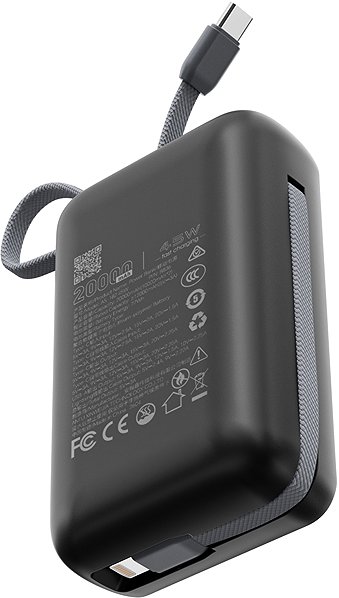 Power Bank ChoeTech 45W CCC Certified 20000mAh Power Bank with USB-C input/output Cable – Grey ...