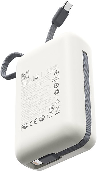 Power Bank ChoeTech 45W CCC Certified 20000mAh Power Bank with USB-C input/output Cable – White ...
