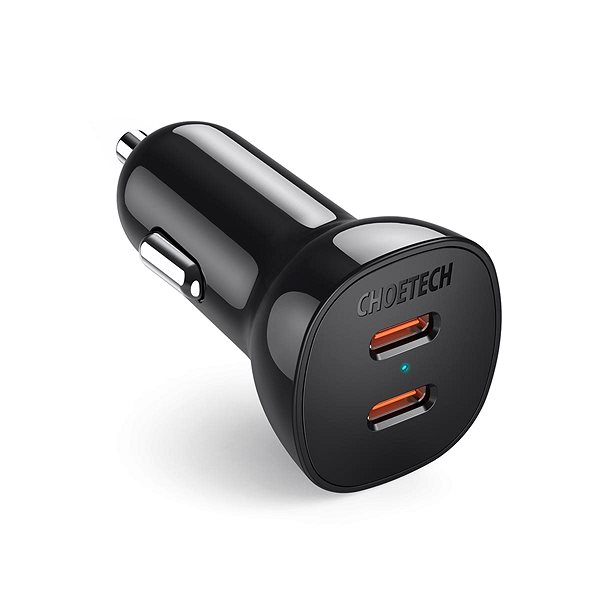 Auto-Ladegerät Choetech dual C-ports PD40W Car Charger Black With Color Box Package Screen
