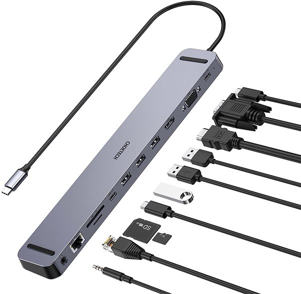 Port Replicator CHOETECH 11-in-1 USB-C Multiport Docking Station Connectivity (ports)