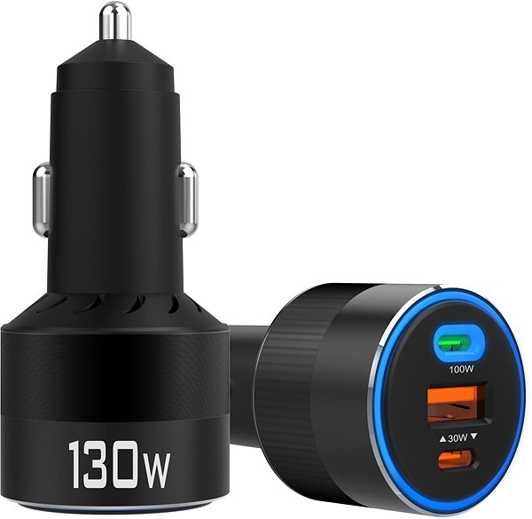 Car Charger Choetech 130W Ultra Charge Three Ports Car Charger Screen