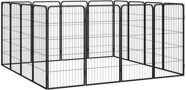 Ohrádka pro psa Shumee Ohrádka pro psy 16 panelů 50 × 100 cm černá ...
