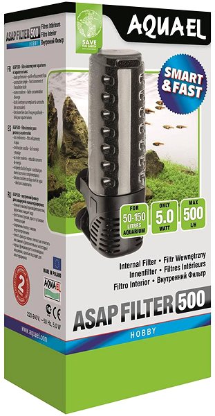 Aquael ASAP 500 aquarium filter.
