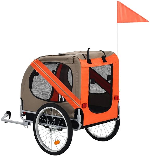 Vozík za bicykel pre psa Shumee Vozík za bicykel pre psa hnedo-oranžový ...