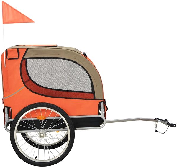 Vozík za bicykel pre psa Shumee Vozík za bicykel pre psa oranžovo-hnedý ...