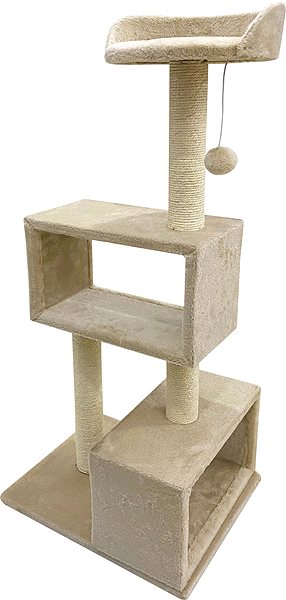 Cat Scratcher Senful Rest Area with a Toy Beige 103 × 50 × 40cm Lateral view