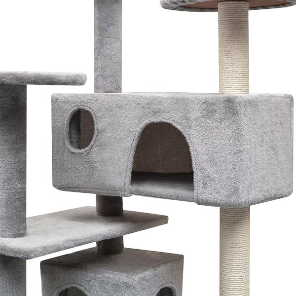 Cat Scratcher Shumee Cat Scratcher with Sisal Posts Grey 67 × 67 × 125cm ...