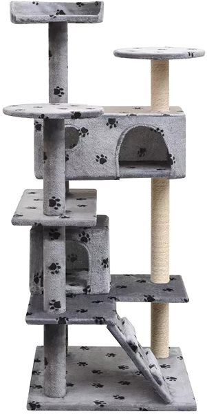 Cat Scratcher Shumee Cat Scratcher with Sisal Posts Grey with Paws 67 × 67 × 125cm ...
